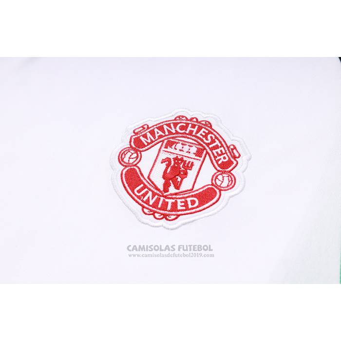 Fato de Treino Manchester United Manga Curta 2023-2024 Branco y Preto - Calcas Curta